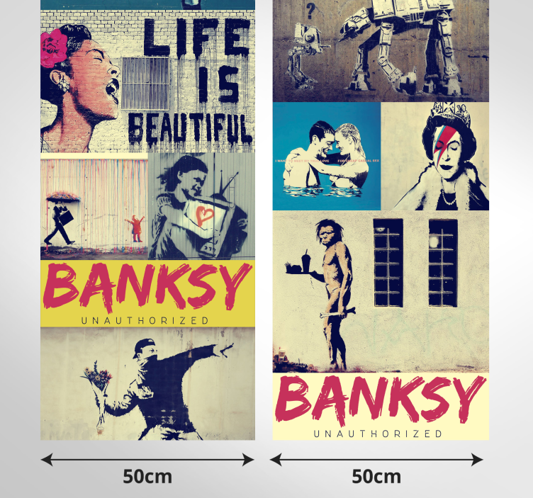 papel de parede artistíco Colagem Bansky - TenStickers