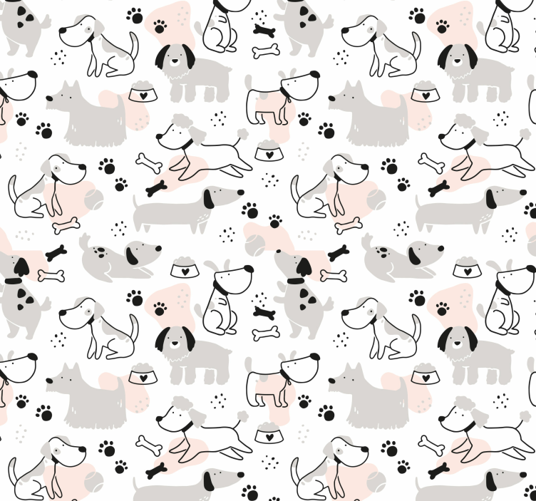 Papel de parede cães coleção canina divertida - TenStickers
