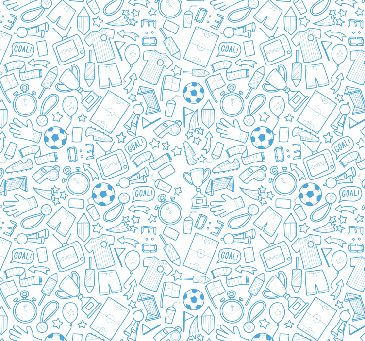 papel de parede quarto de bebé padrão de doodle de esportes - TenStickers