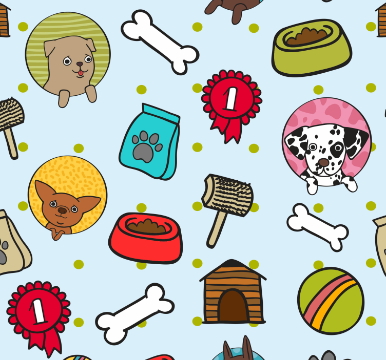 Papel de parede cães motivos de cachorrinhos brincalhões - TenStickers