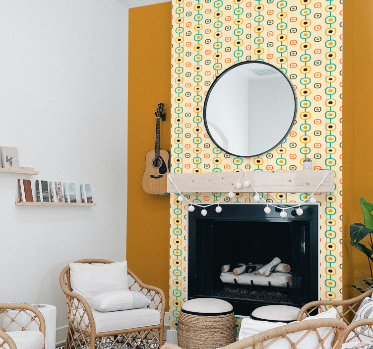 Papel de parede vintage geométricos anos 60 - TenStickers