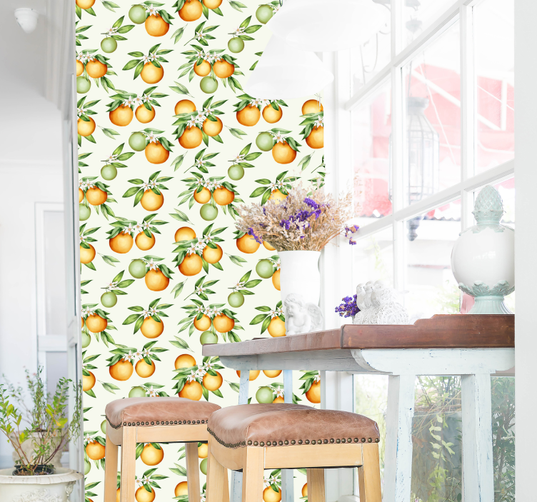 papel de parede natureza Laranjas - TenStickers