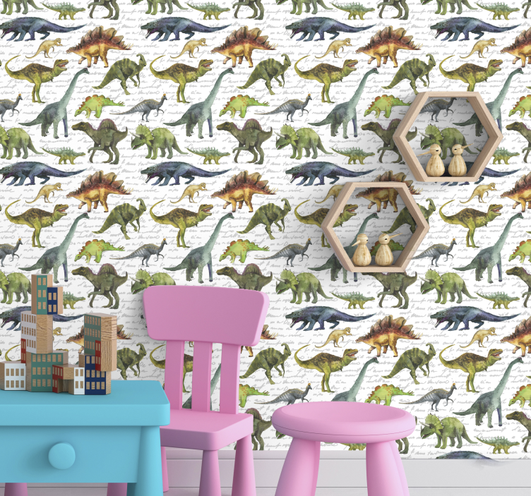 papel de parede infantil Dinossauros realistas - TenStickers