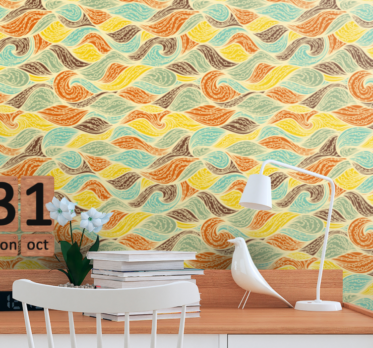 Papel de parede abstracto motivos rodopiantes - TenStickers