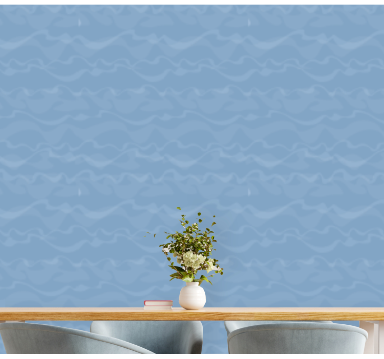 papel de parede azul ondas abstratas - TenStickers