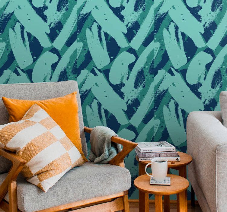 Papel de parede abstracto padrão de pincelada abstrata - TenStickers