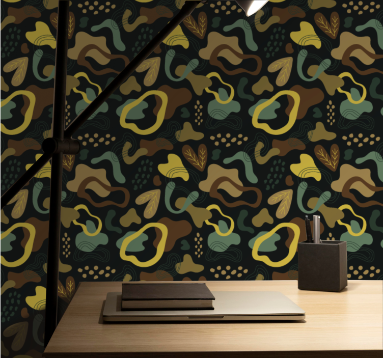 Papel de parede abstracto padrões de formas orgânicas - TenStickers