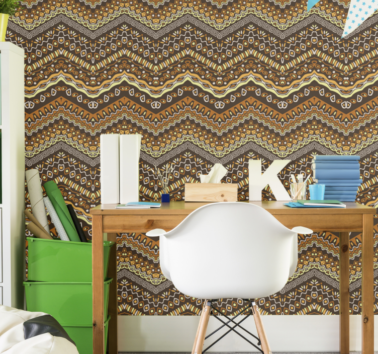 papel de parede artístico padrão ornamental - TenStickers