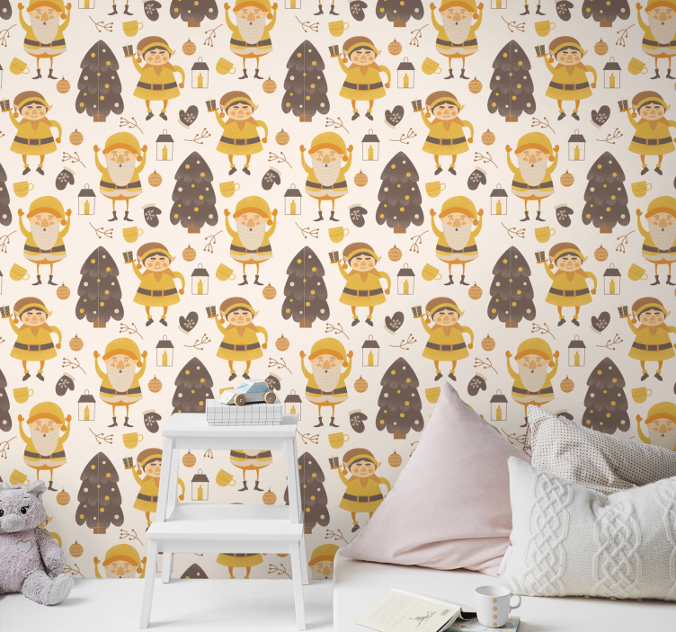 Papel de parede Natal amigos da floresta - TenStickers