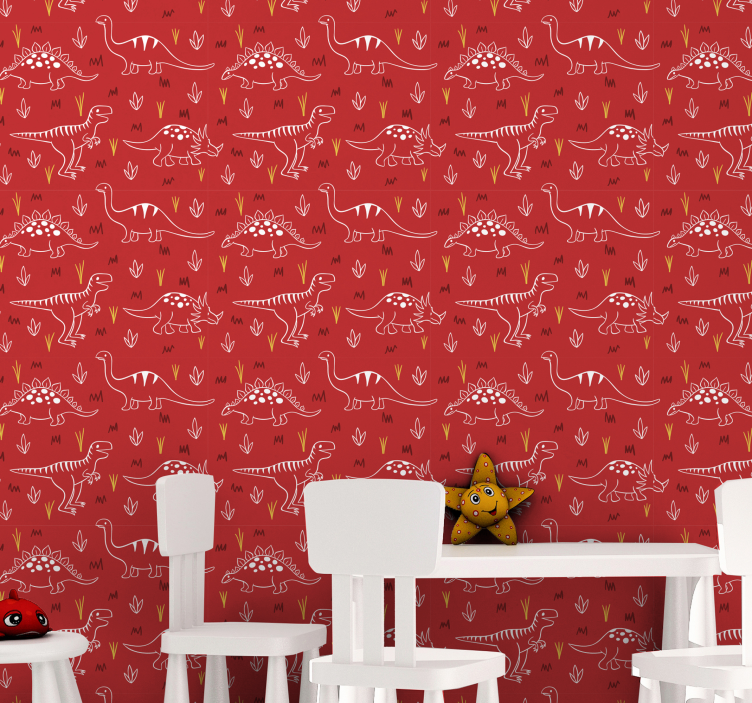 Papel de parede dinossauros ilustração de dinossauro - TenStickers