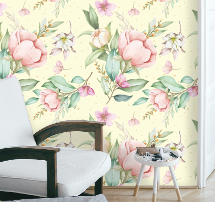 papel de parede flores elegância florescente - TenStickers
