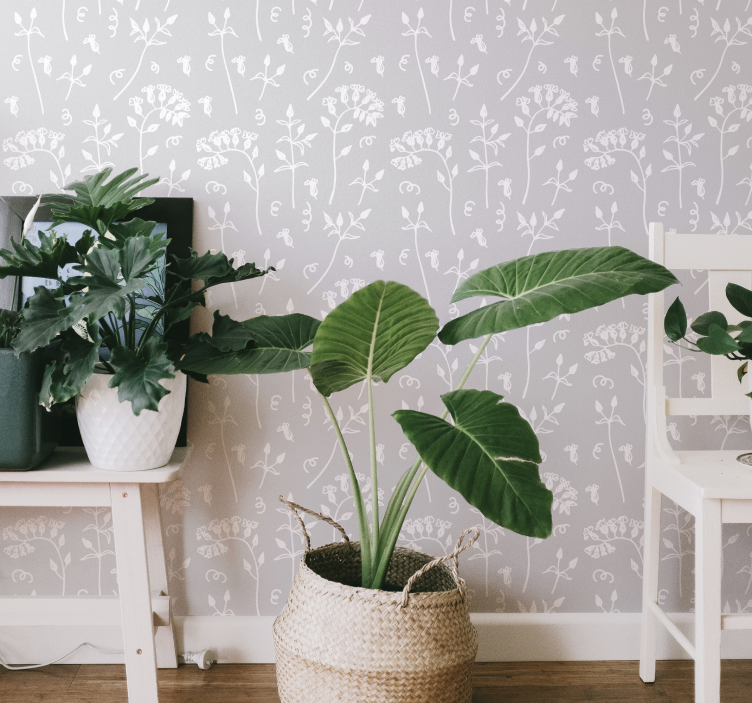 papel de parede flores floral botânico - TenStickers