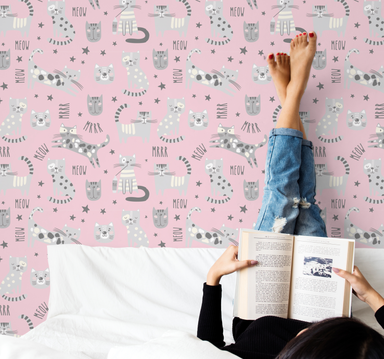 Papel de parede gatos brincadeira felina - TenStickers