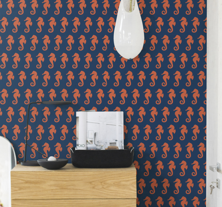 Papel de parede animais motivo de cavalo marinho - TenStickers