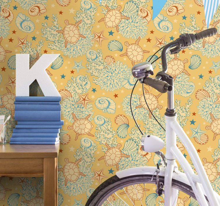 Papel de parede peixes conjunto de motivos marinhos - TenStickers