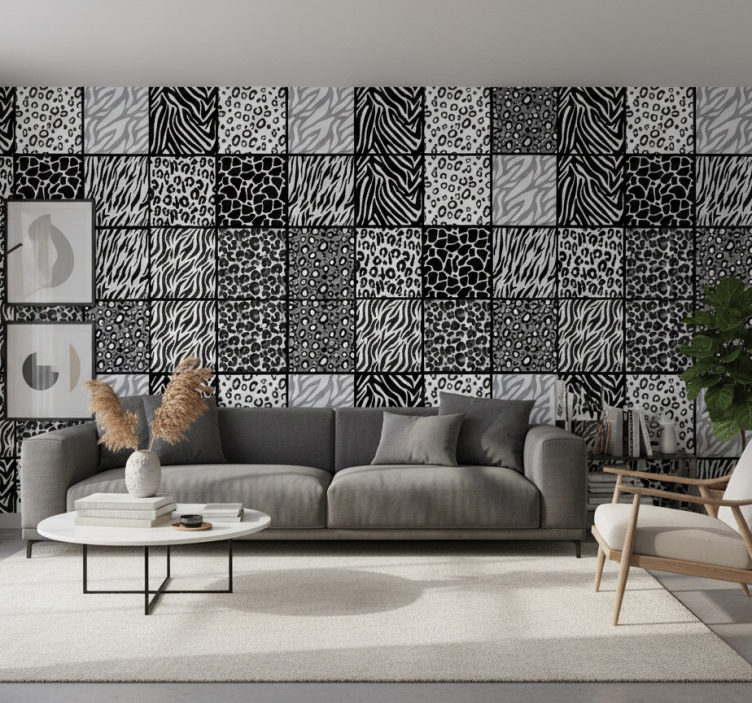 Papel de parede animais com estampas diferentes - TenStickers