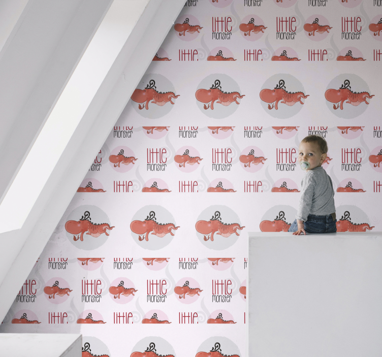 papel de parede animais design de monstrinho - TenStickers