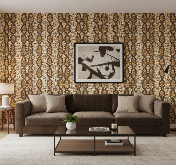 Papel de parede animais estampa de pele de cobra - TenStickers