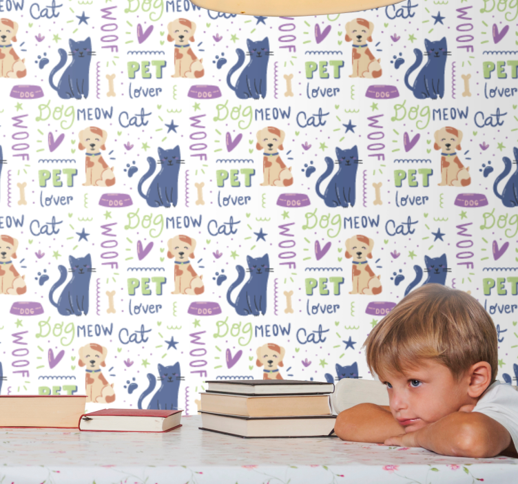 Papel de parede animais estampa para amantes de pets - TenStickers