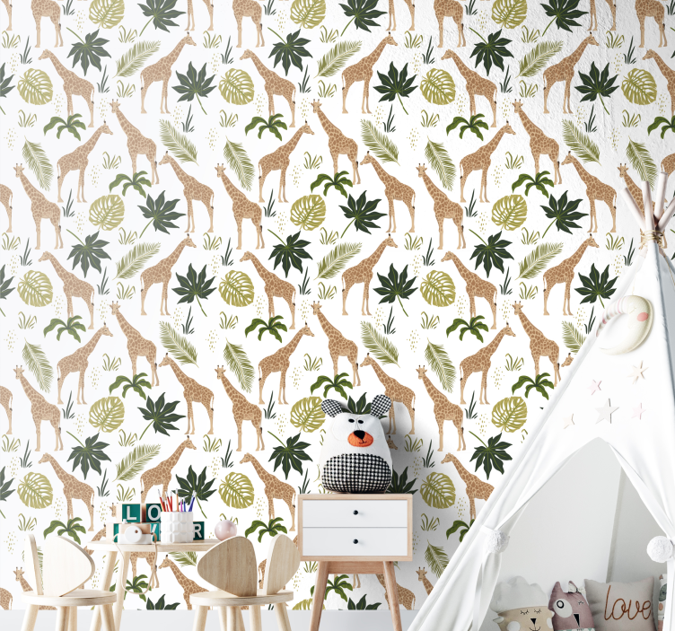 Papel de parede infantil Girafas organizadas - TenStickers