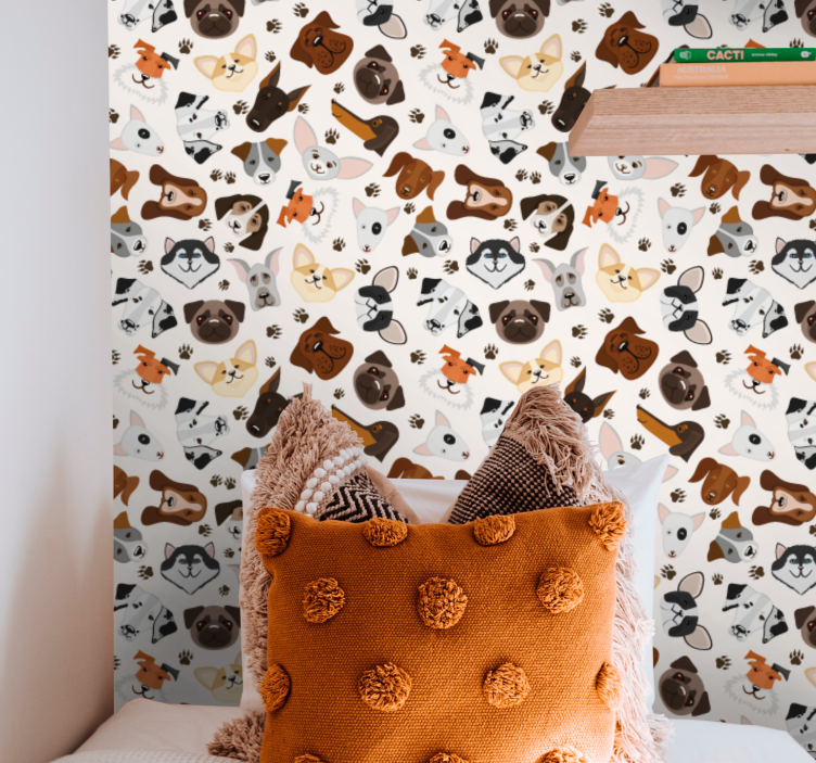 Papel de parede cães com ilustrações divertidas - TenStickers