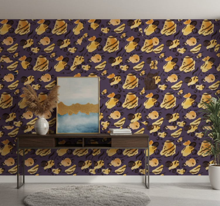 Papel de parede animais manchas de tigre aquarella - TenStickers