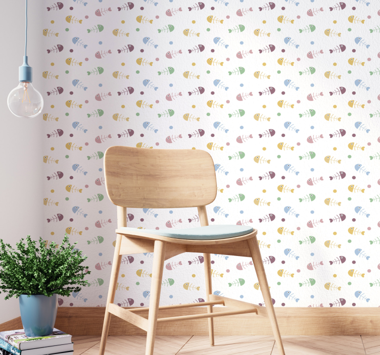 papel de parede de animais Ossos de peixes - TenStickers