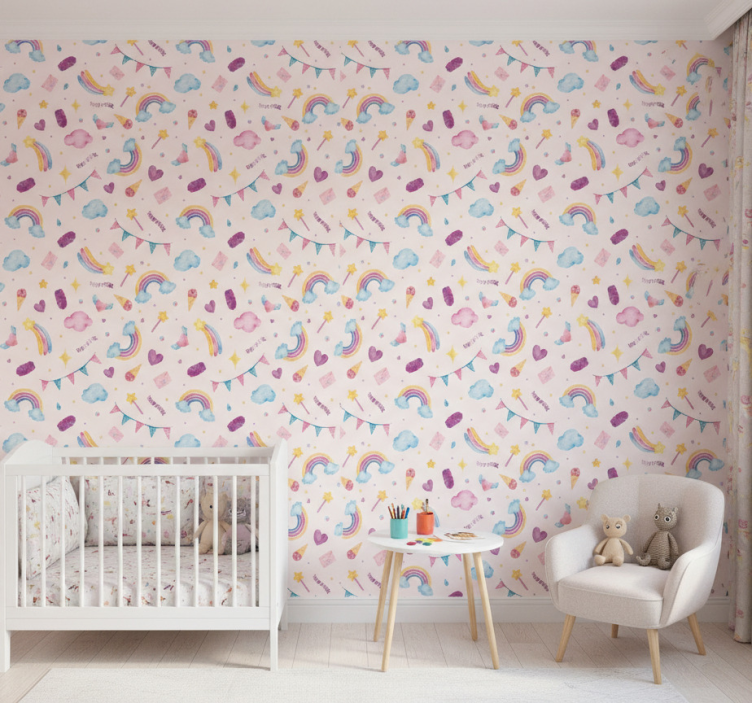 Papel de parede animais padrão aquarela sem emendas - TenStickers