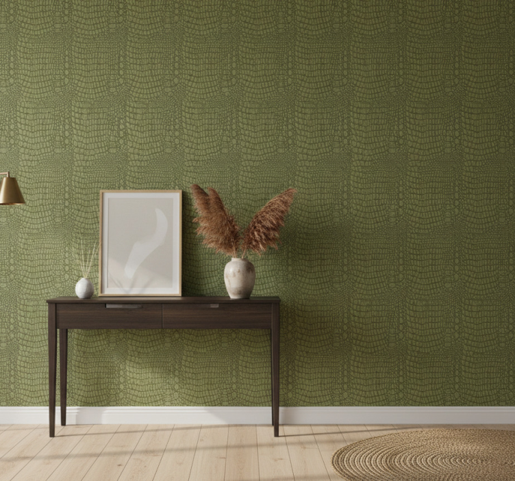 Papel de parede animais padrão couro de crocodilo - TenStickers