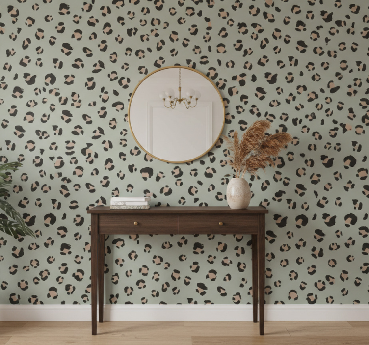 Papel de parede animais padrão de onça aquarelada - TenStickers