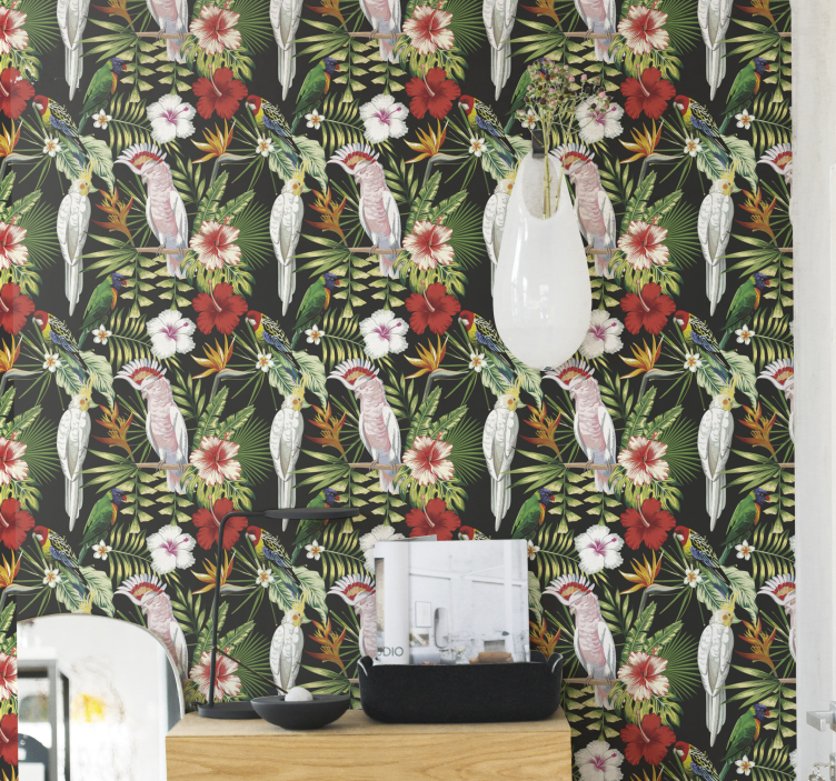 papel de parede de animais Papagaios de cor brilhante - TenStickers