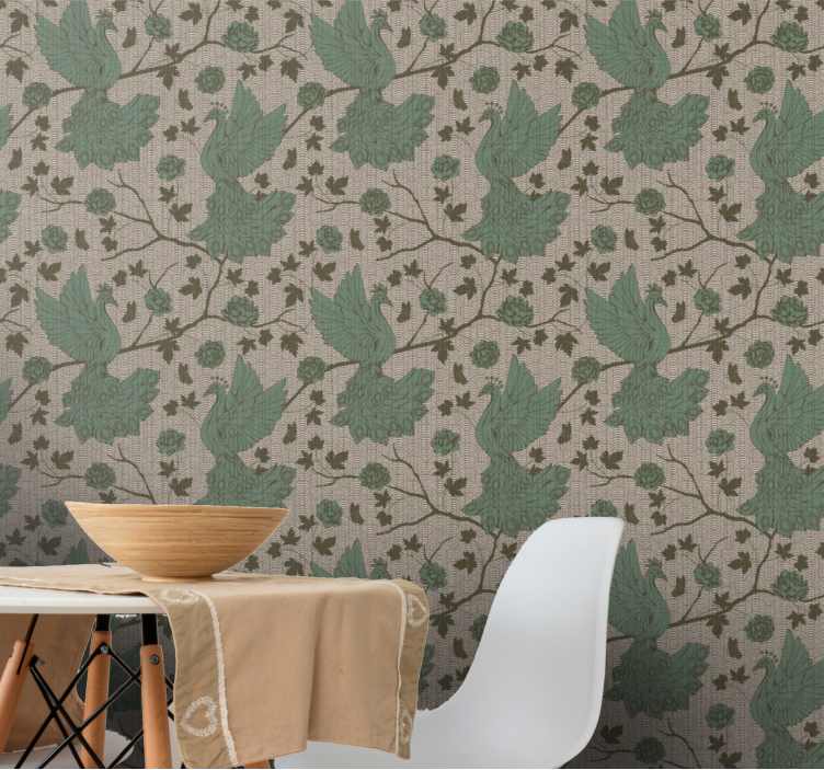 papel de parede animais pássaros nos galhos - TenStickers