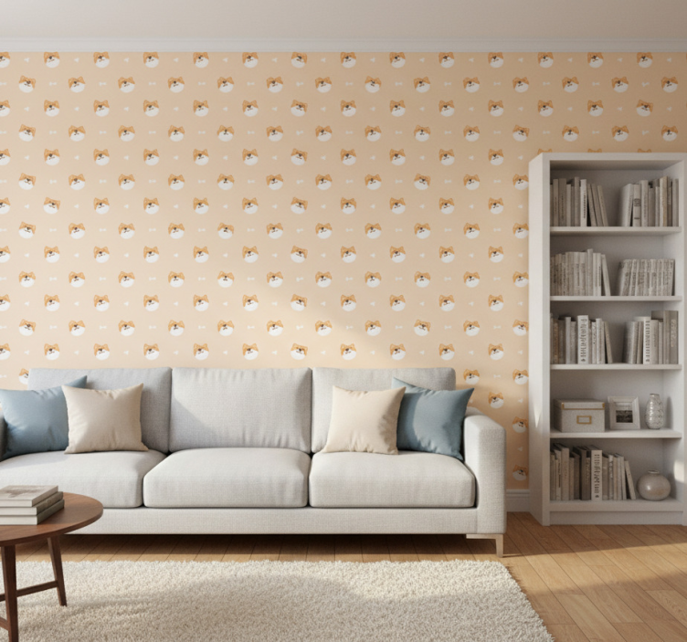 Papel de parede animais rosto de cachorro fofo - TenStickers