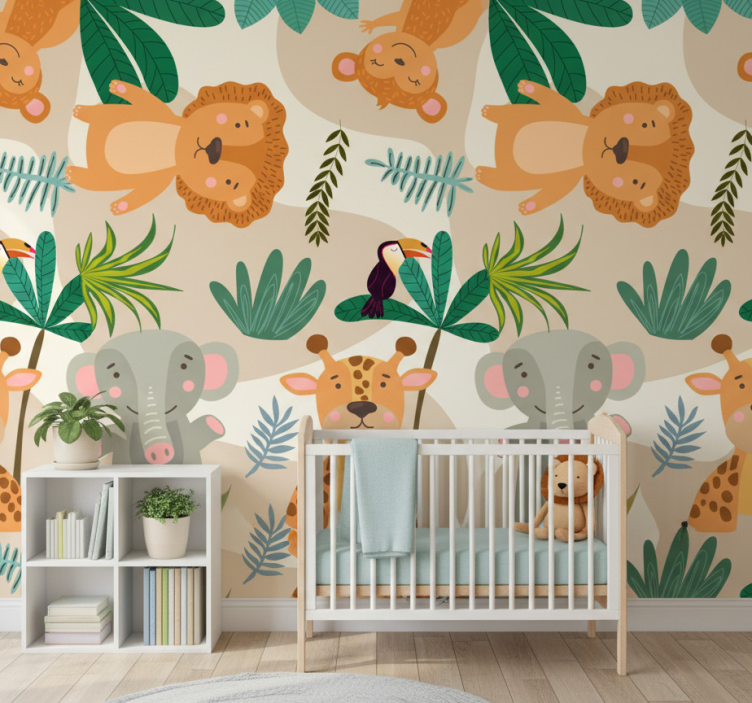 Papel de parede animais selva nórdica infantil - TenStickers