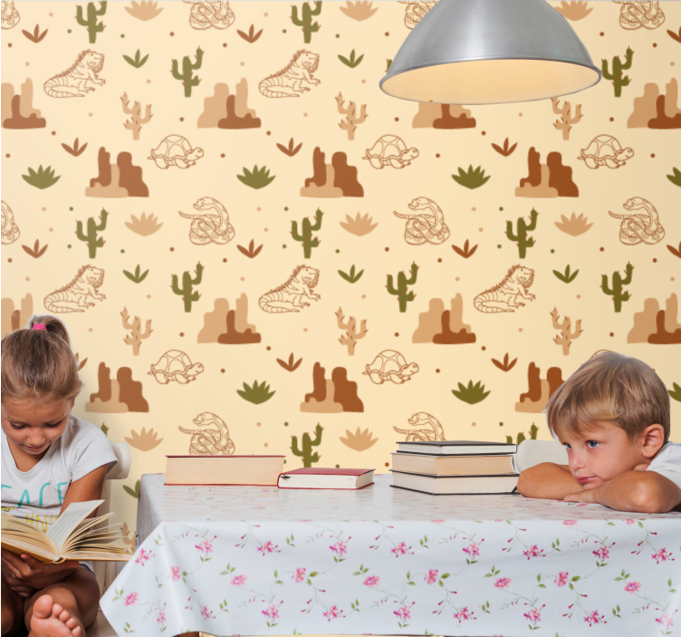 papel de parede animais tema da fauna do deserto - TenStickers