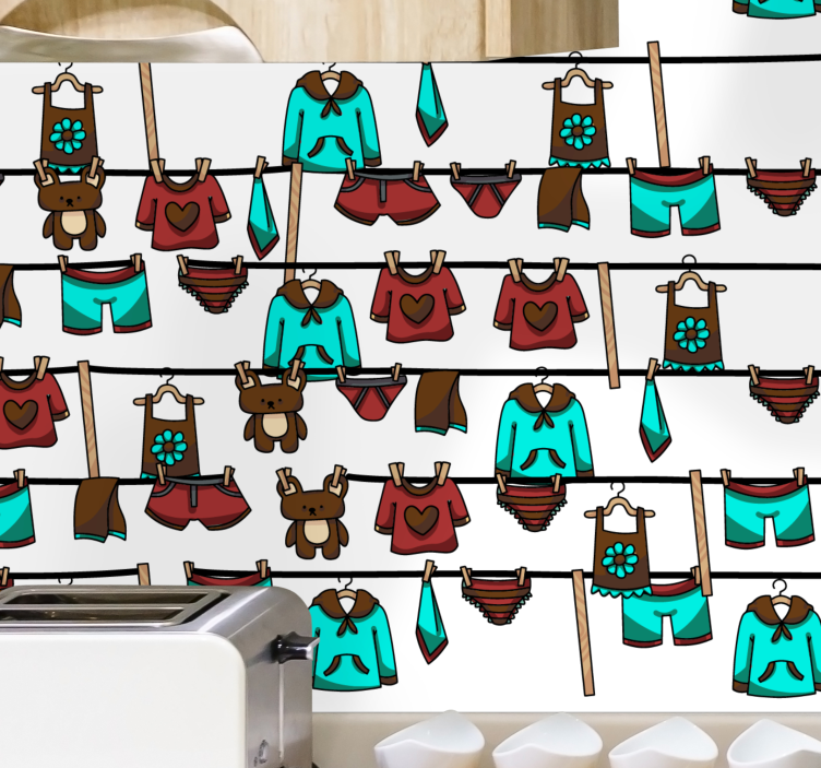 Papel de parede animais tema urso de lavanderia - TenStickers