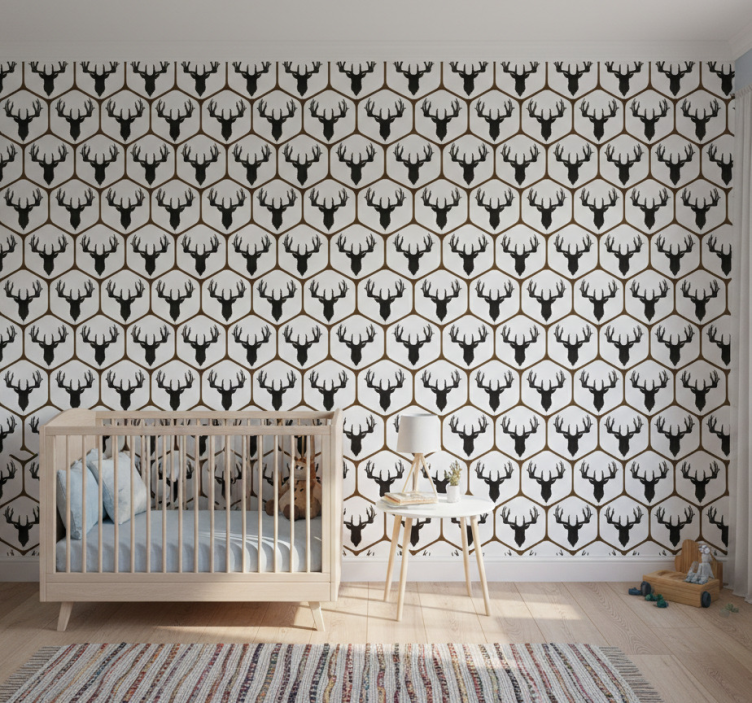 Papel de parede animais veado em azulejos - TenStickers