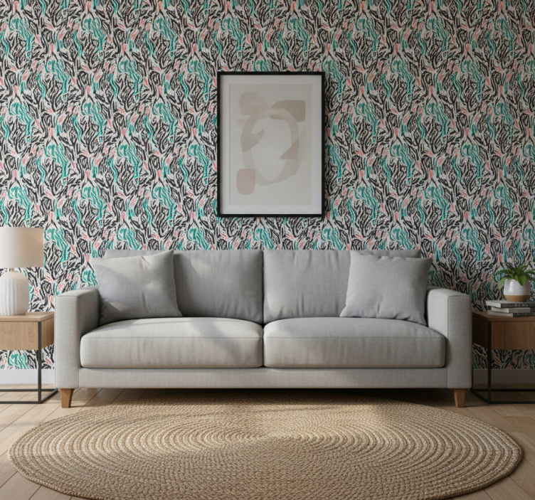 Papel de parede animais zebra azul e rosa - TenStickers