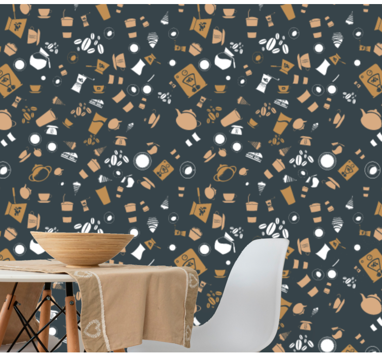 papel de parede artístico motivos de café - TenStickers