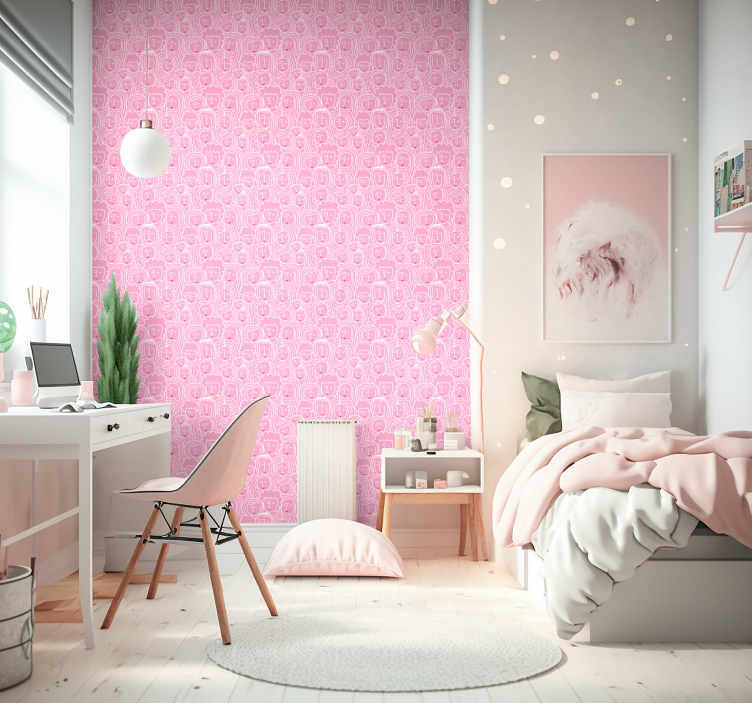 Papel de parede artístico rostos de meninas - TenStickers