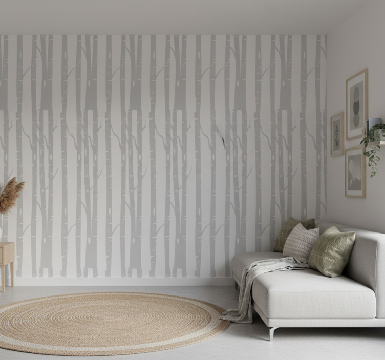 Papel de parede árvores floresta de bétulas escandinava - TenStickers