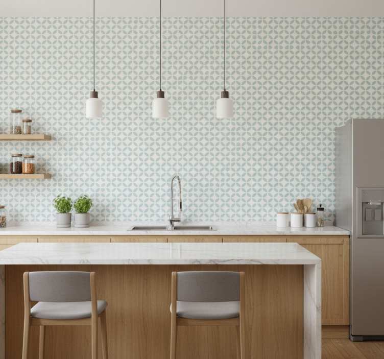 Papel de parede azulejo com design circular - TenStickers
