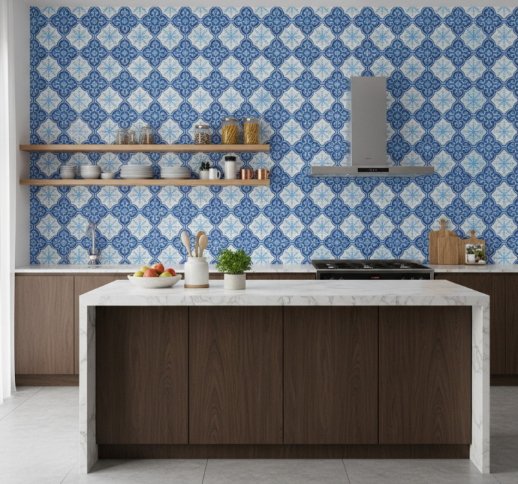 Papel de parede azulejo emblema de floco de neve - TenStickers