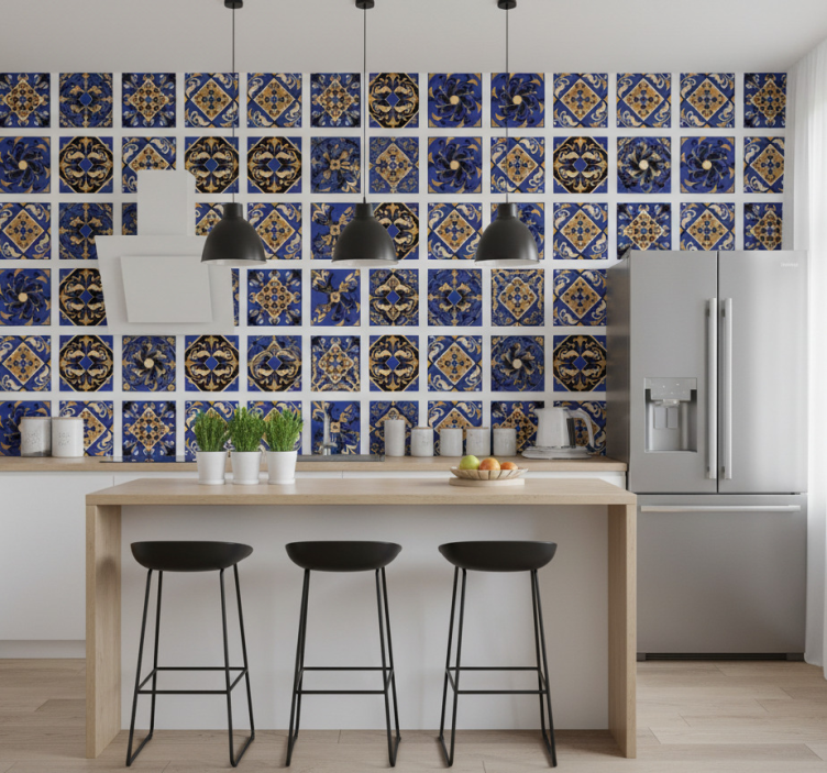 Papel de parede azulejo ladrilhos ornamentais - TenStickers