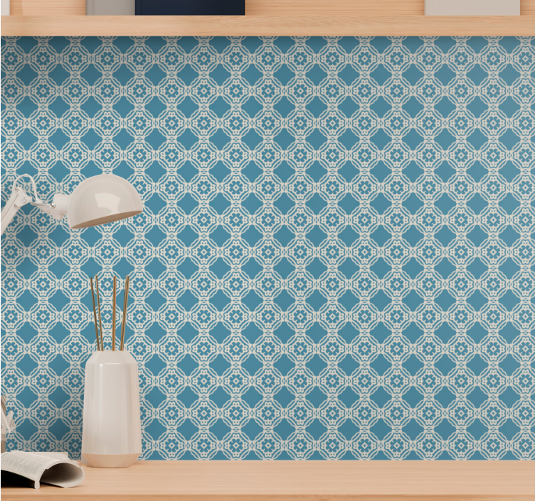 papel de parede azulejo layout geométrico elegante - TenStickers