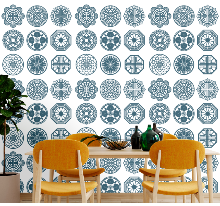 papel de parede azulejo padrões geométricos de azulejos - TenStickers