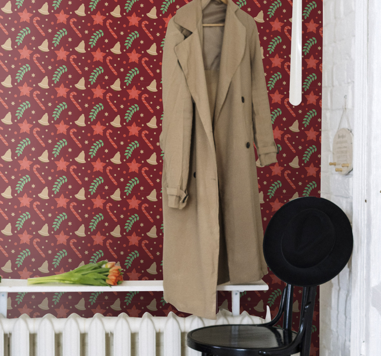 Papel de parede Natal padrão de doce jumbo - TenStickers