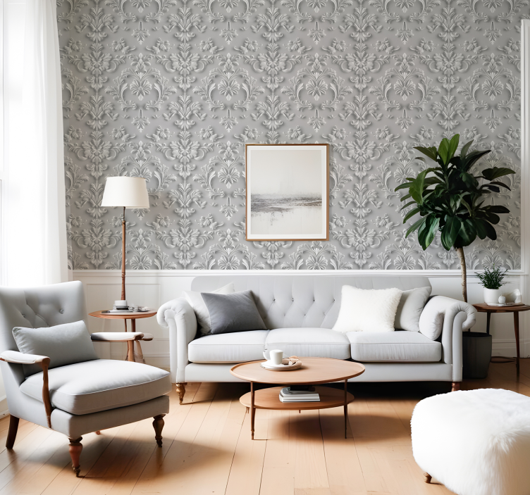 papel de parede barroco efeito 3d - TenStickers