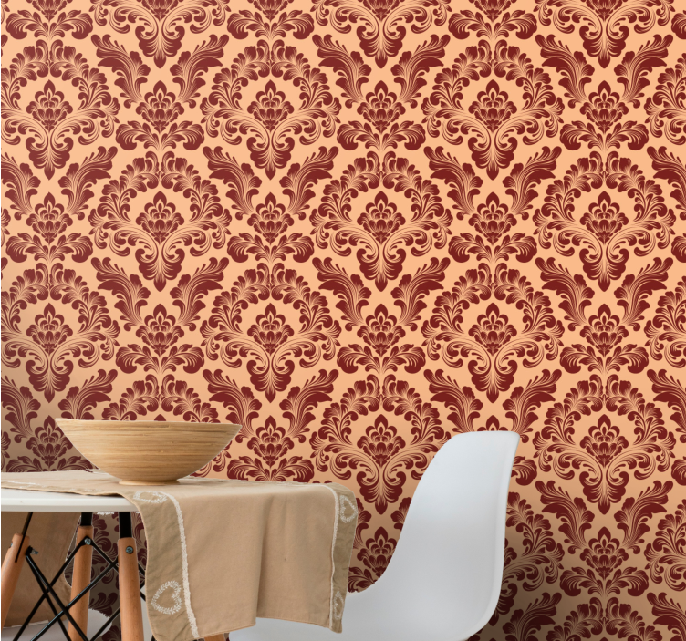 papel de parede barroco estilo vintage ornamentado - TenStickers