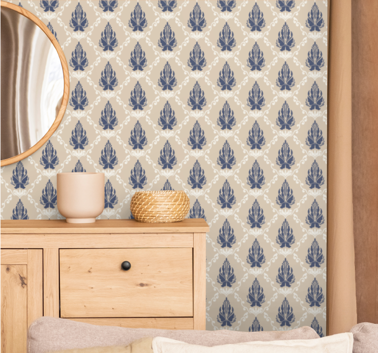 papel de parede barroco motivo floral frondoso - TenStickers